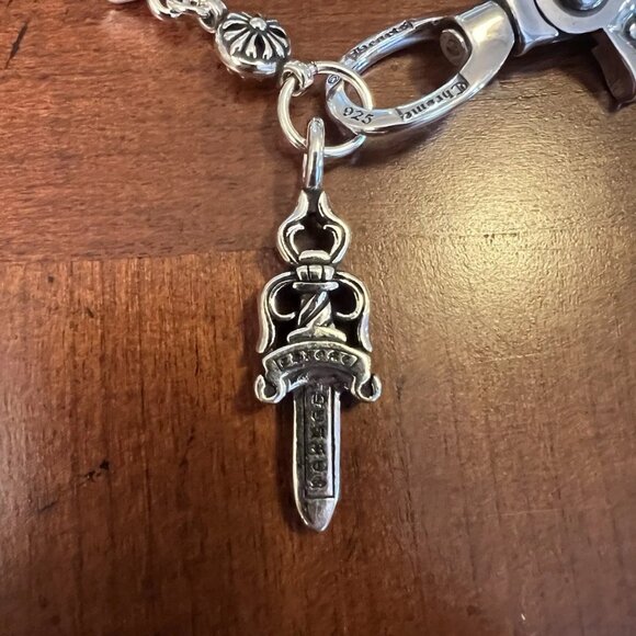 Chrome Hearts Dice Crossball Dagger Wallet Chain Sterling Silver 925 Polished - Picture 4 of 6